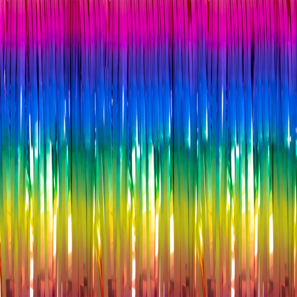 Party curtain - rainbow, 100 x 200 cm