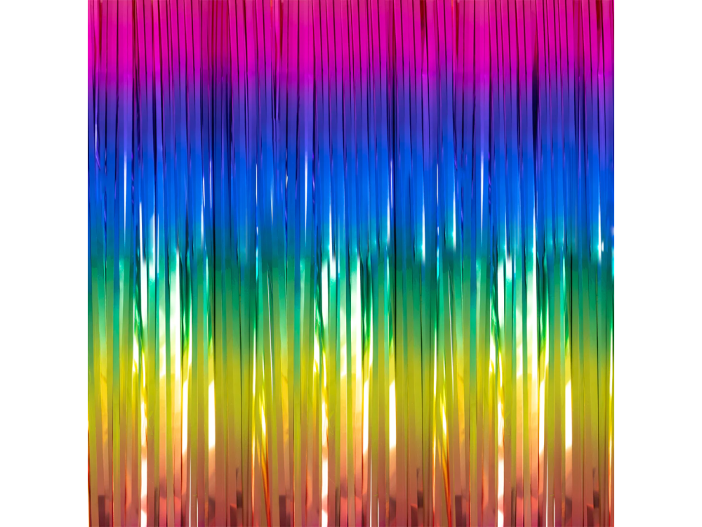 Party curtain - rainbow, 100 x 200 cm