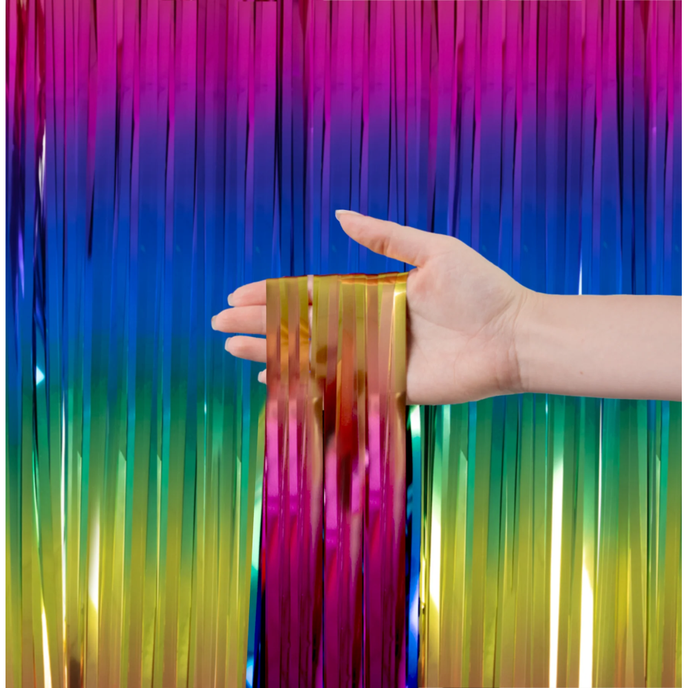 Party curtain - rainbow, 100 x 200 cm