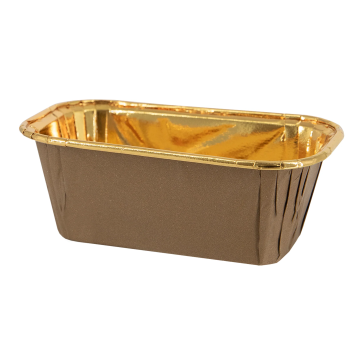 Rectangular baking cups for muffins - brown and gold, 10 pcs.