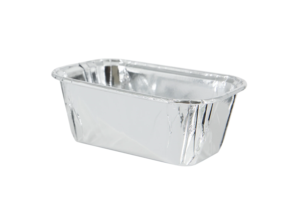 Rectangular baking cups for muffins - silver 10 pcs
