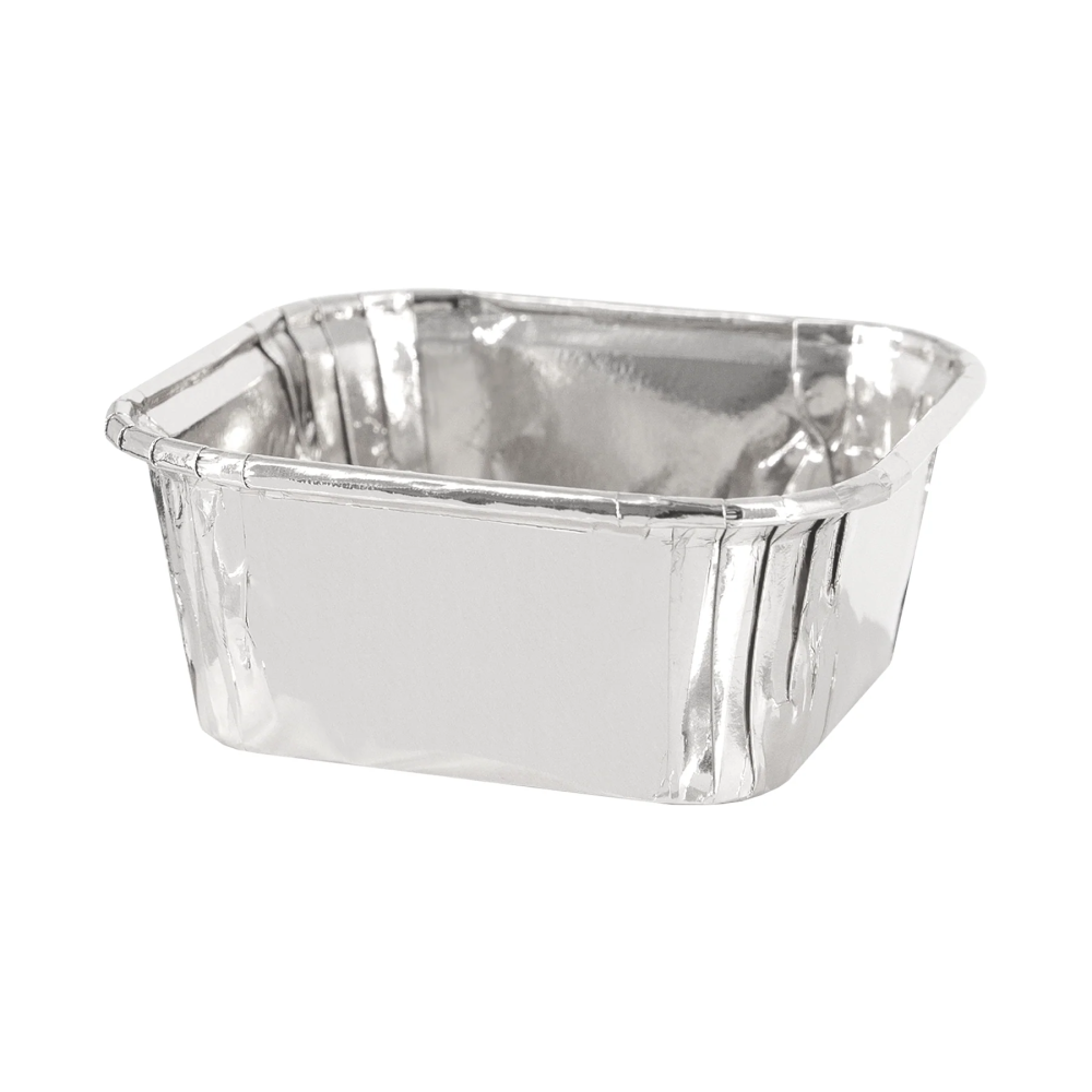 Square baking cups for muffins - silver, 10 pcs.