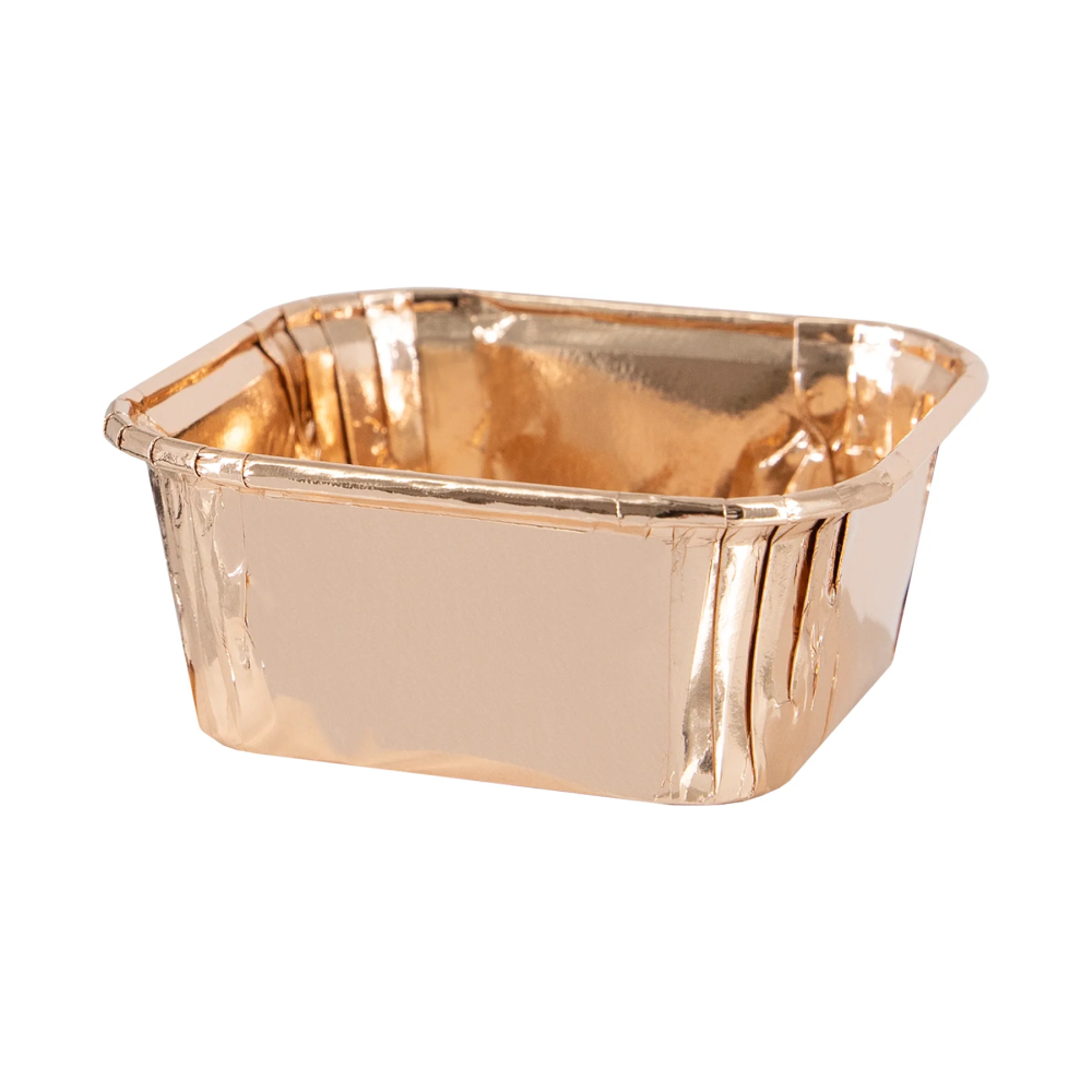 Square baking cups for muffins - rose gold, 10 pcs.