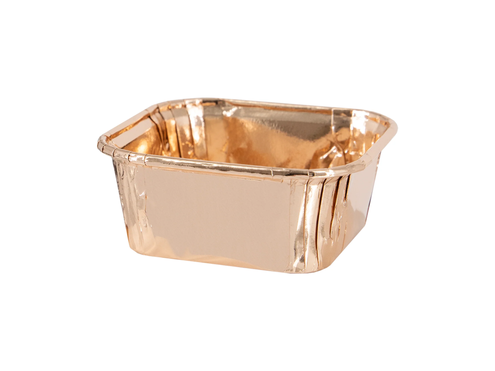 Square baking cups for muffins - rose gold, 10 pcs.