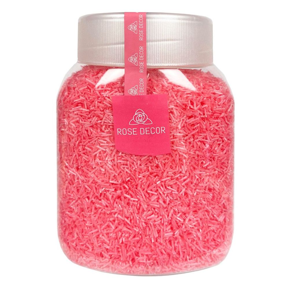 Wafer topping - Rose Decor - pink, thin, 100 g