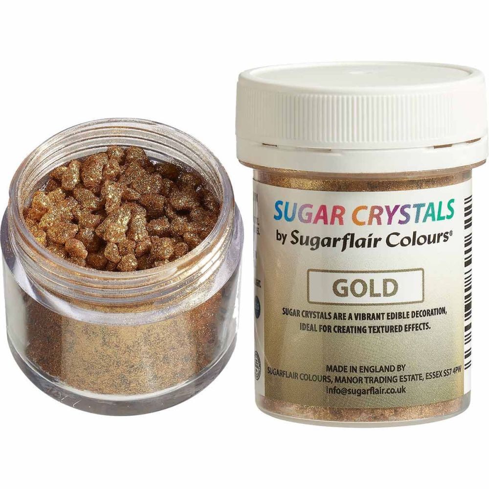 Sugar crystals - Sugarflair - Gold, 45 ml