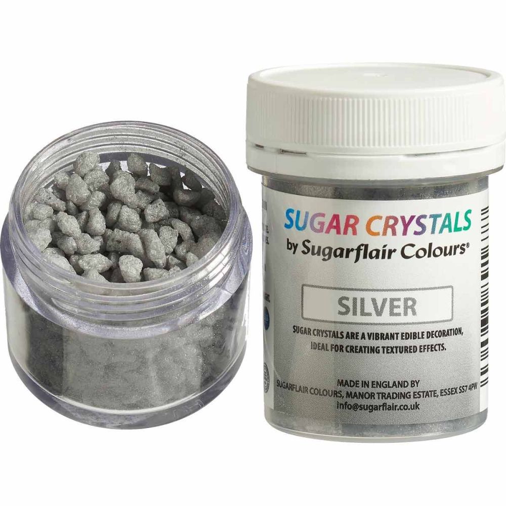 Posypka cukrowa kryształki - Sugarflair - Silver, 45 ml