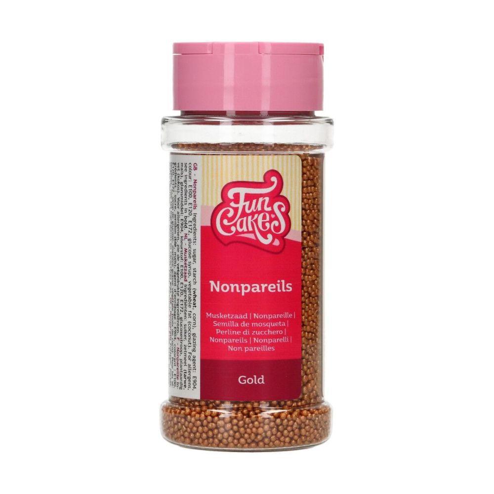 Sugar sprinkles, nonpareils - FunCakes - gold, 80 g