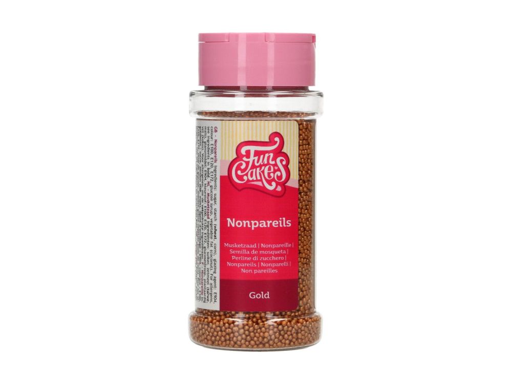 Sugar sprinkles, nonpareils - FunCakes - gold, 80 g