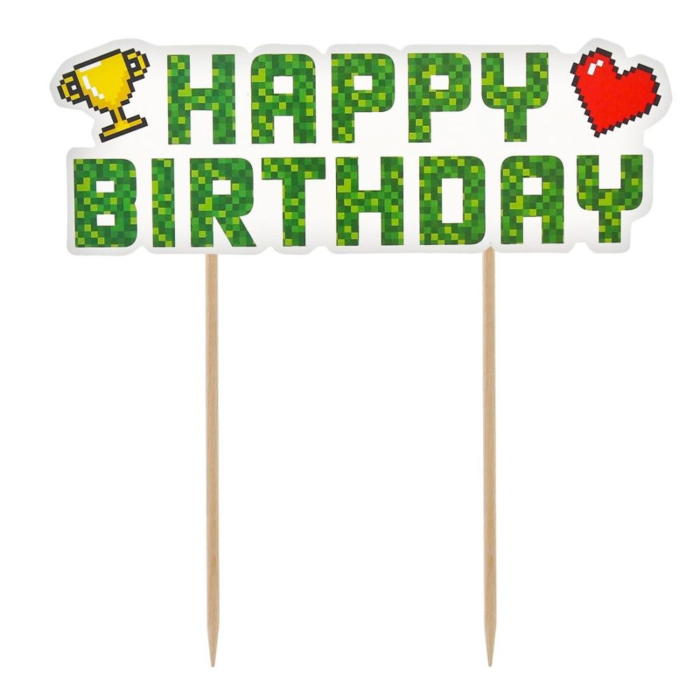 Topper urodzinowy na tort Game On - GoDan - Happy Birthday