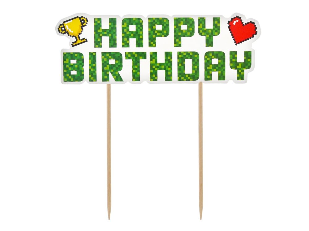 Topper urodzinowy na tort Game On - GoDan - Happy Birthday