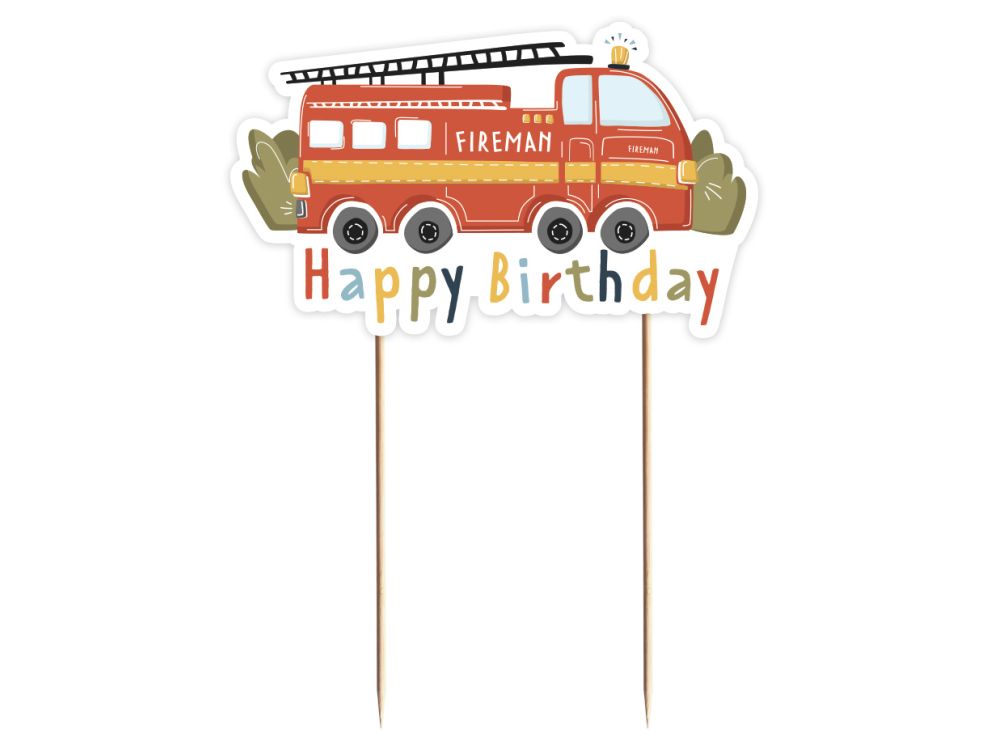 Topper urodzinowy na tort Fireman - GoDan - Happy Birthday