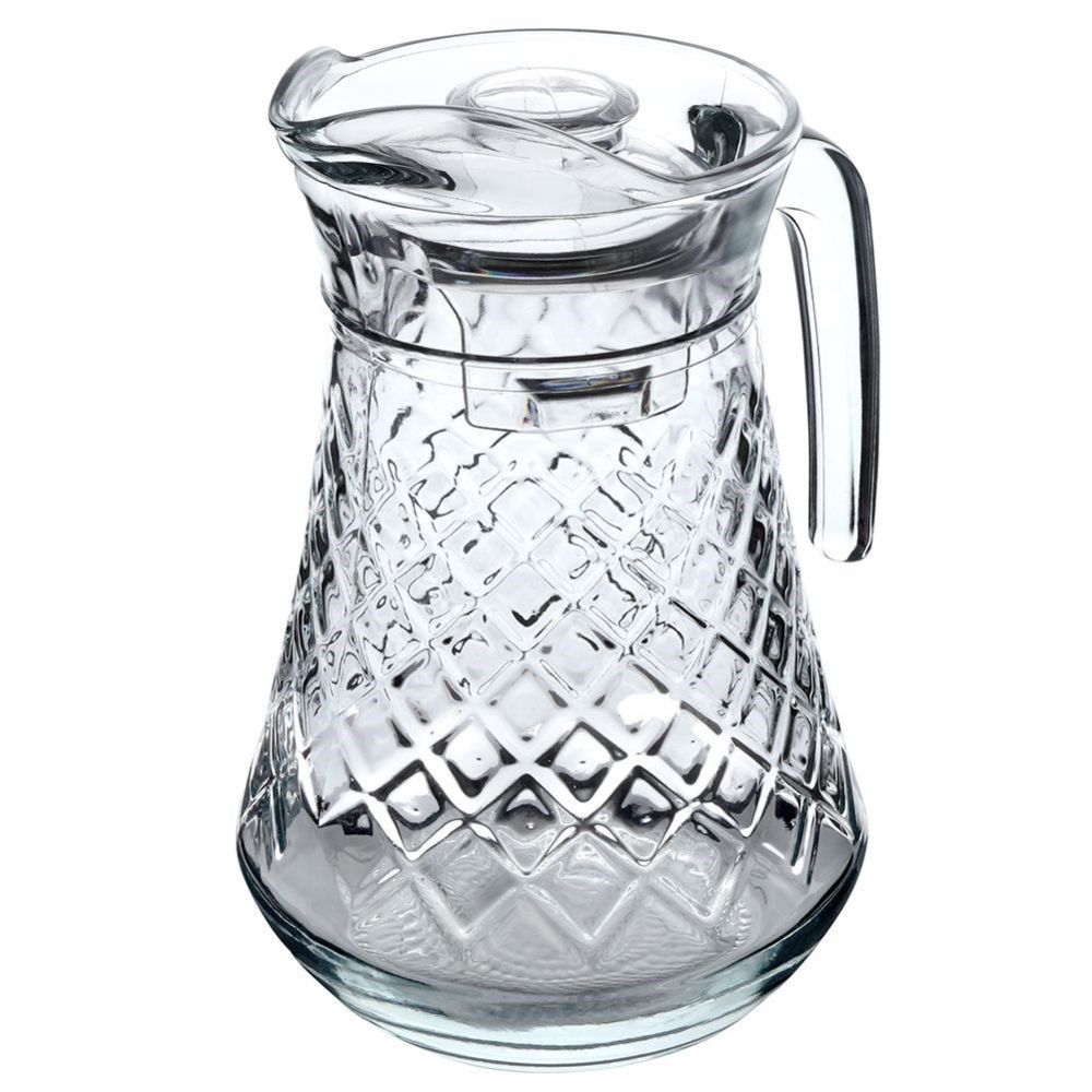 Jug with handle and lid - Vilde - glass, 1.4 L