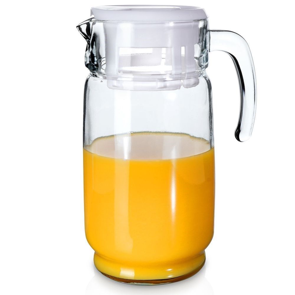 Jug with handle and lid - Vilde - glass, 2.0 L