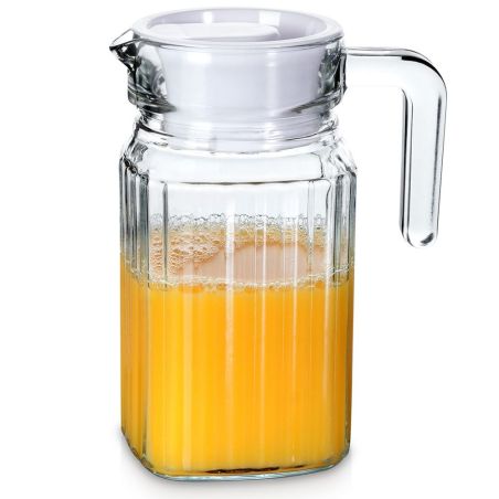 Simax Small Glass Pitcher with Spout Drink Pitcher for Sangria, Juice &  Beverages, 1 Quart