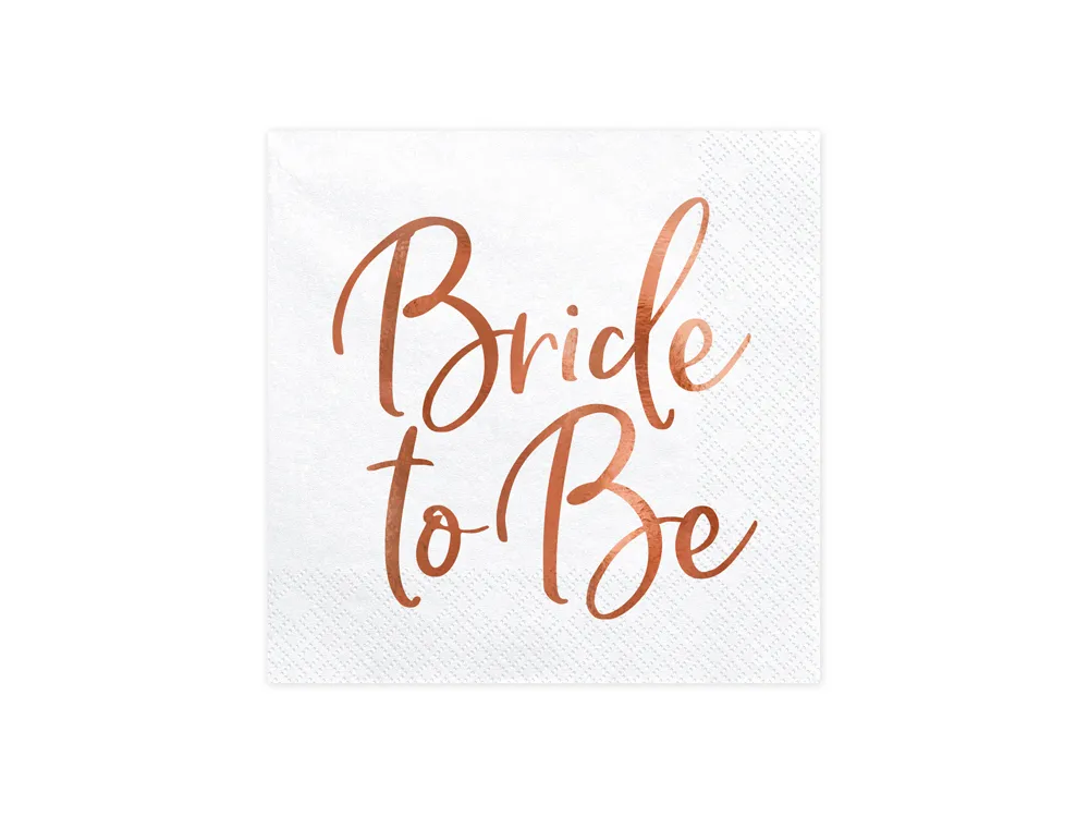 Serwetki papierowe Bride to Be - PartyDeco - 16,5 cm, 20 szt.
