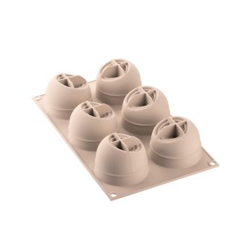 Silicone mold for monoportions 3D - SilikoMart - Coccola, 6 pcs.