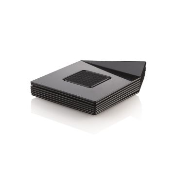 Trays, pads for monoportions - SilikoMart - square, black, 100 pcs.