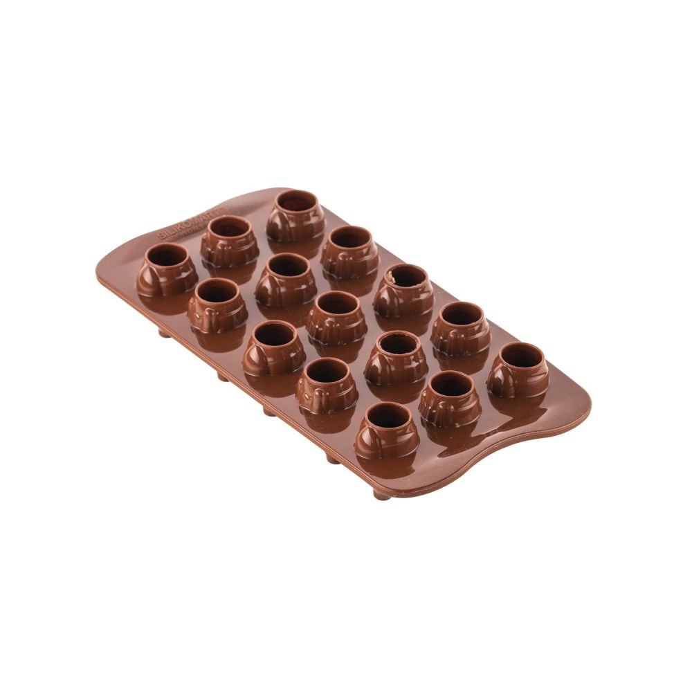 Silicone mold for 3D chocolates - SilikoMart - Mr & Mrs Brown, 15 pcs