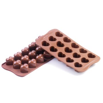 Silicone mold for chocolate - SilikoMart - Monamour, 15 pcs