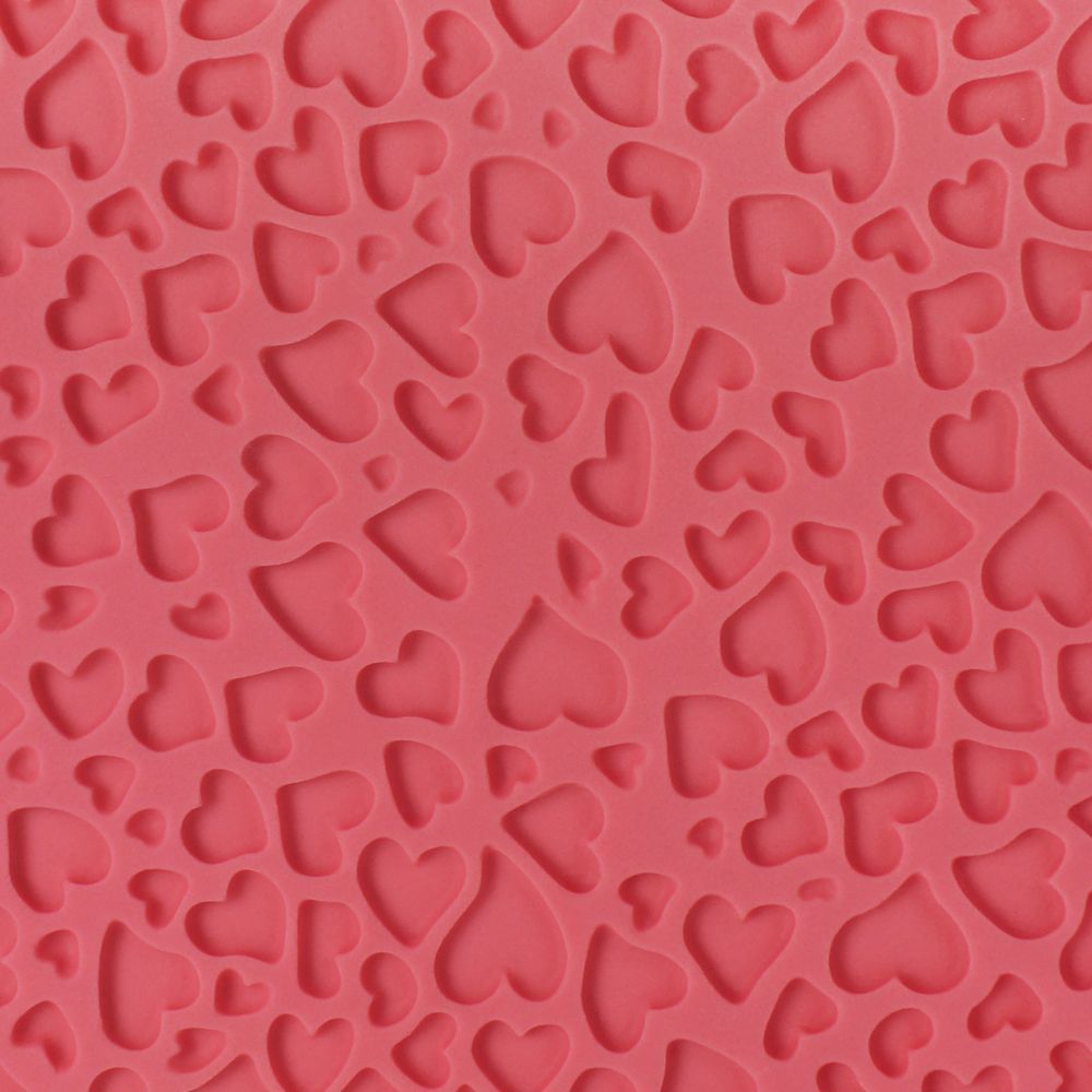 Structural pattern mat - PME - hearts, 15 x 30.5 cm