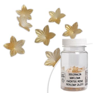 Edible wafer flowers - gold, 30 pcs.