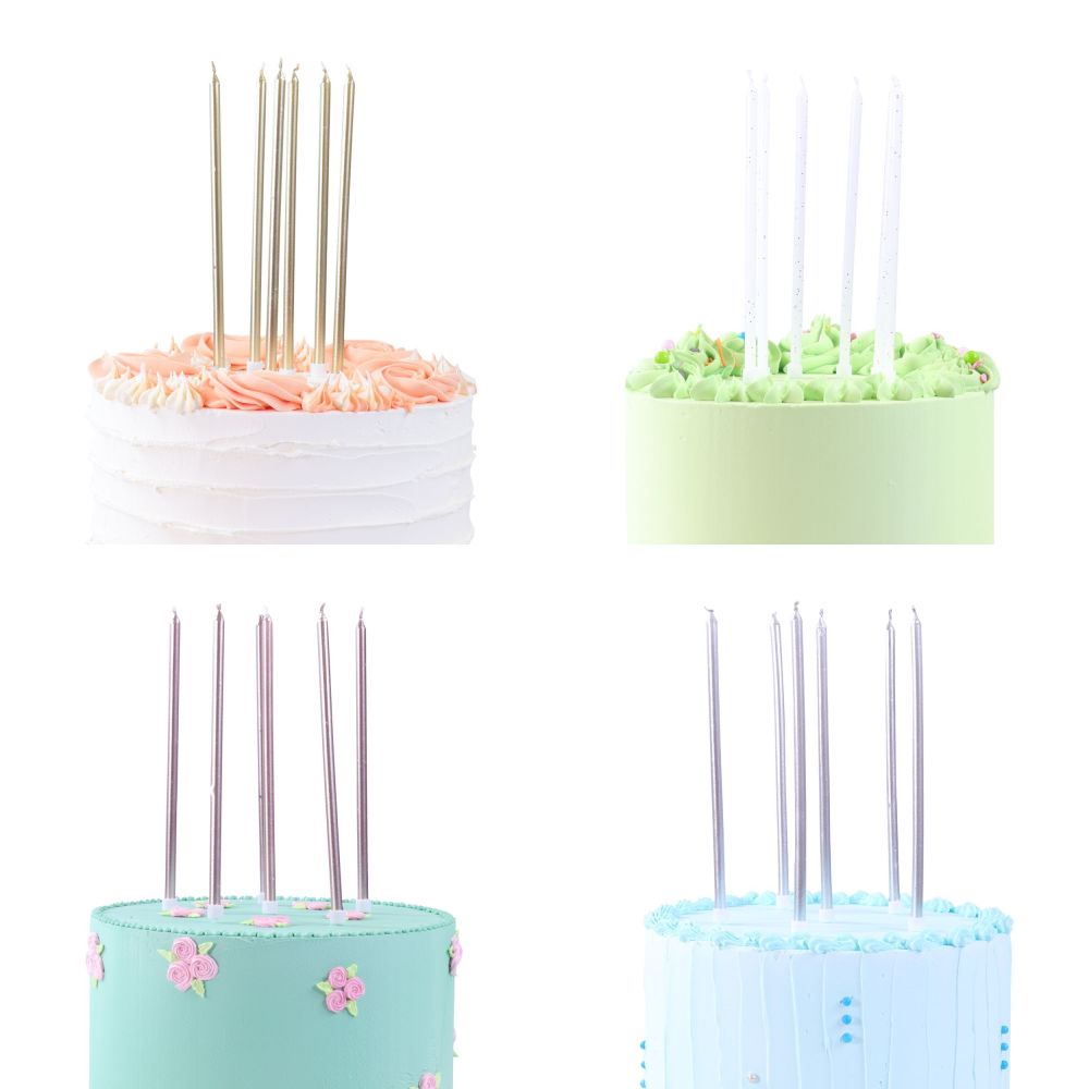 Birthday candles - PME - long, colorful mix, 16 pcs.