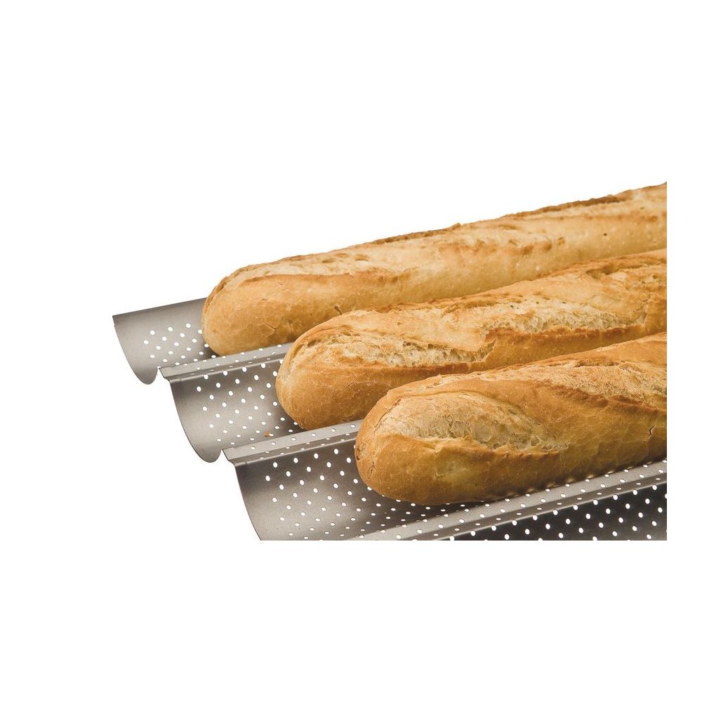 Perforated tray for baking 3 baguettes - Ibili - 38 cm