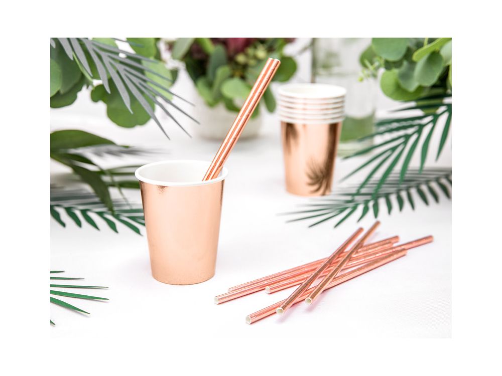 Paper cups - PartyDeco - rose gold, 220 ml , 6 pcs.