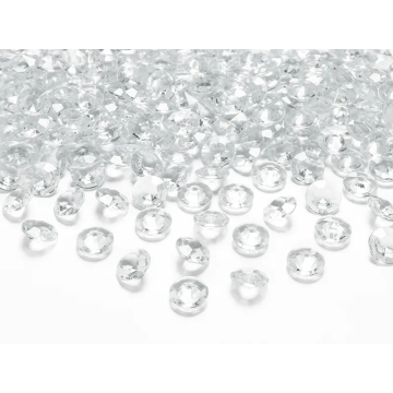 Decorative confetti Diamonds - PartyDeco - clear, 100 pcs.