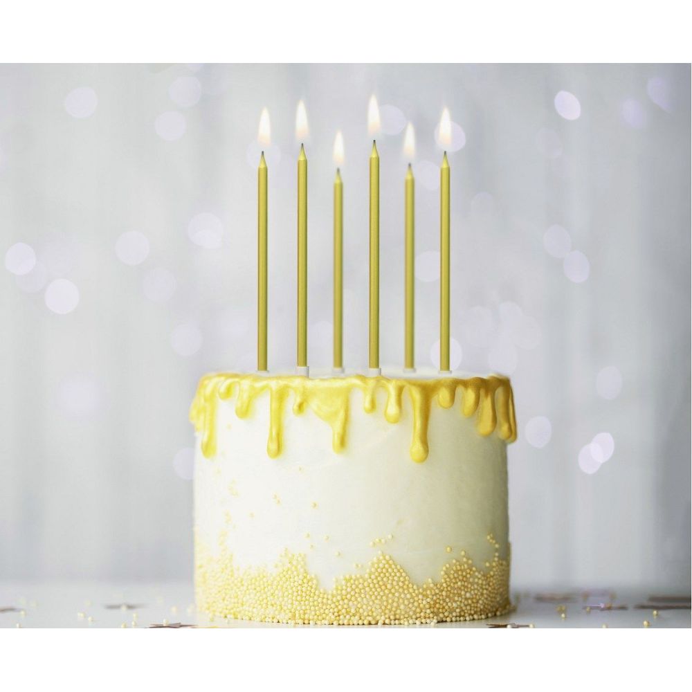 Birthday candles - GoDan - gold, 6 pcs.