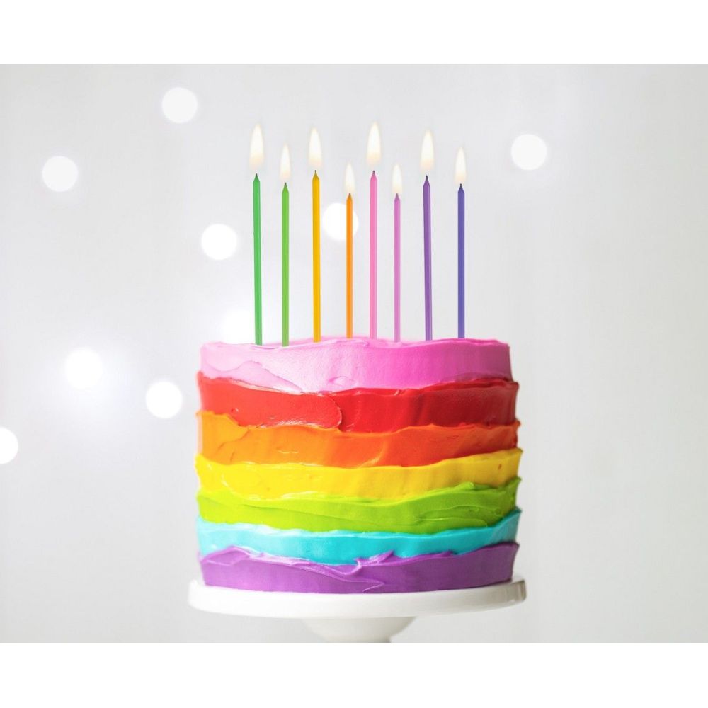 Birthday candles - GoDan - pastel mix, 8 pcs.