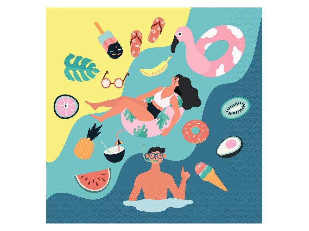Paper napkins Summer - GoDan - Let's Party Beach, 20 pcs.