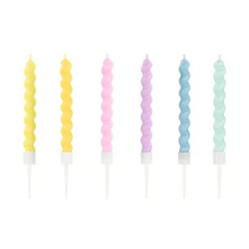 Birthday candles - PartyDeco - twisted, 6 pcs.