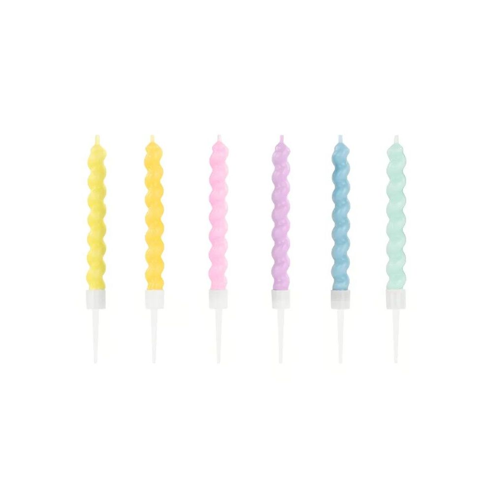 Birthday candles - PartyDeco - twisted, 6 pcs.
