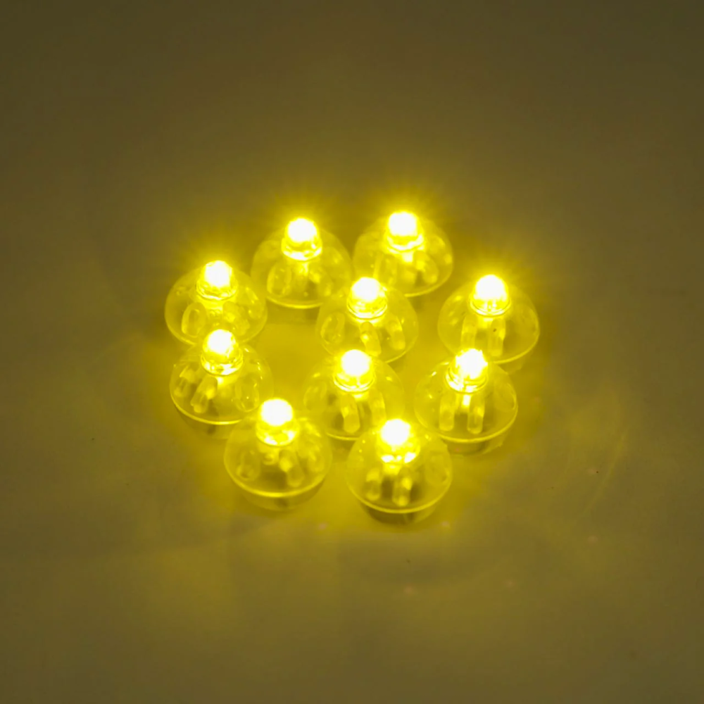 Diody LED do balonów - białe, ciepłe światło, 10 szt.