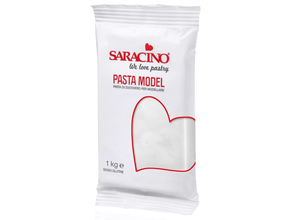 Masa cukrowa do modelowania figurek - Saracino - biała, 1 kg