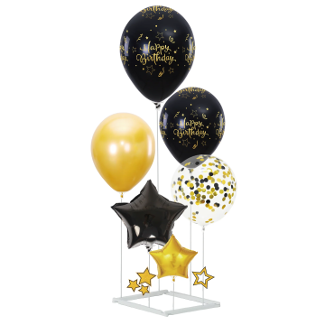 Zestaw balonów ze stojakiem - Happy Birthday, 90 cm, 6 szt.