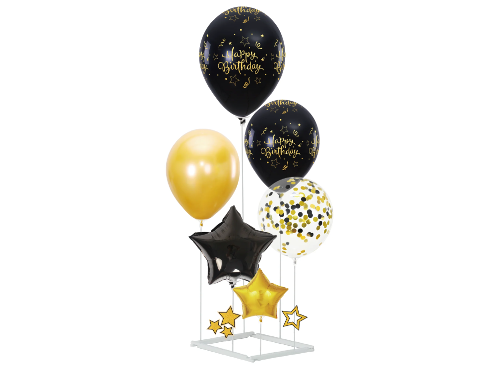 Balloon set with stand - Happy Birthday, 90 cm, 6 pcs.