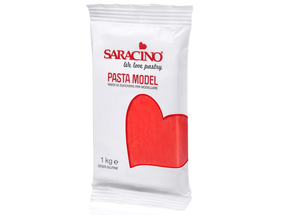 Modelling sugar paste, fondant - Saracino - red, 1 kg