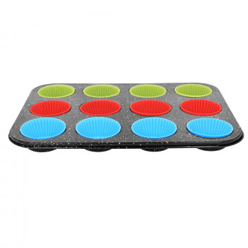 Muffin baking forms with molds - 12 slots