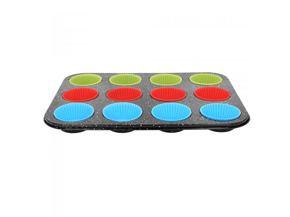 Muffin baking forms with molds - 12 slots