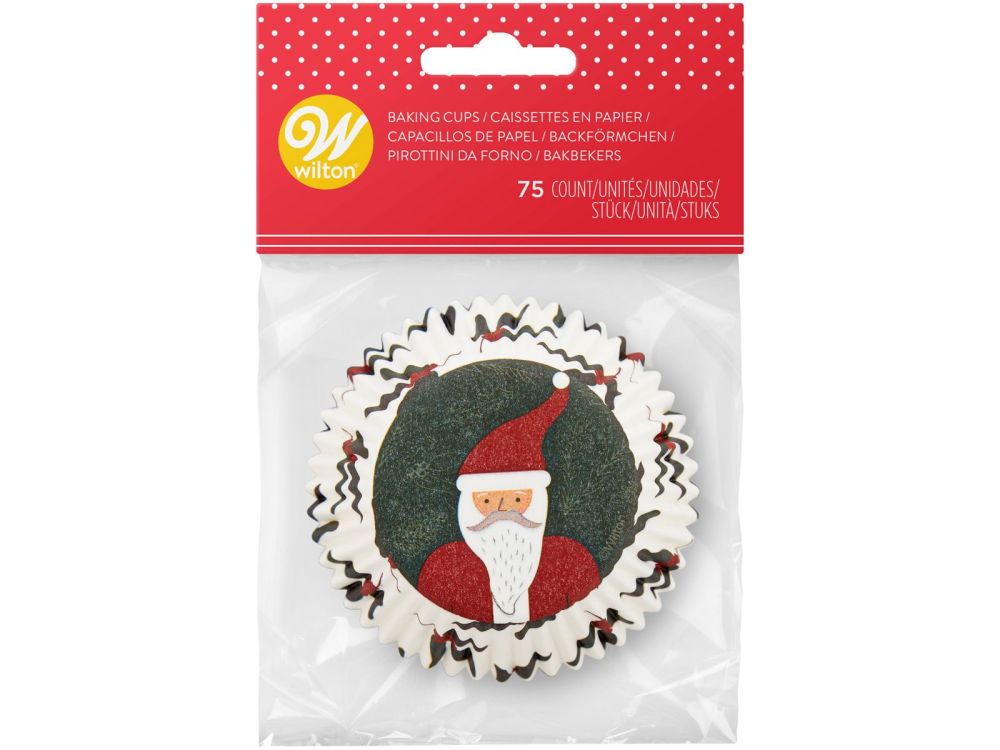 Papilotki na muffinki - Wilton - brodaty Mikołaj, 75 szt.