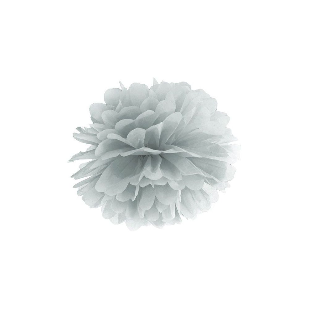 Pompon bibułowy - PartyDeco - srebrny, 25 cm