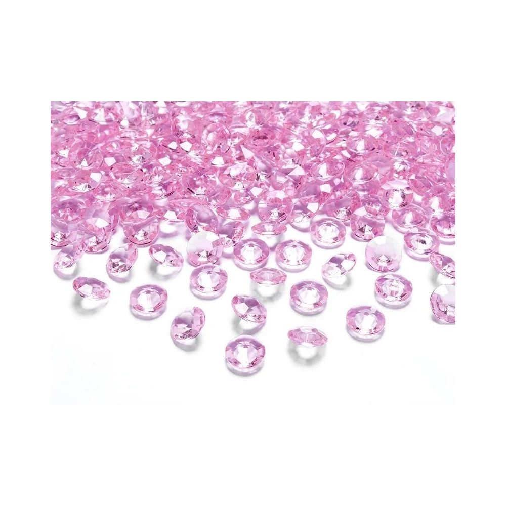 Decorative confetti Diamonds - PartyDeco - pink, 100 pcs.