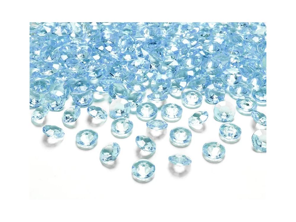 Konfetti dekoracyjne Diamenty - PartyDeco - niebieskie, 100 szt.