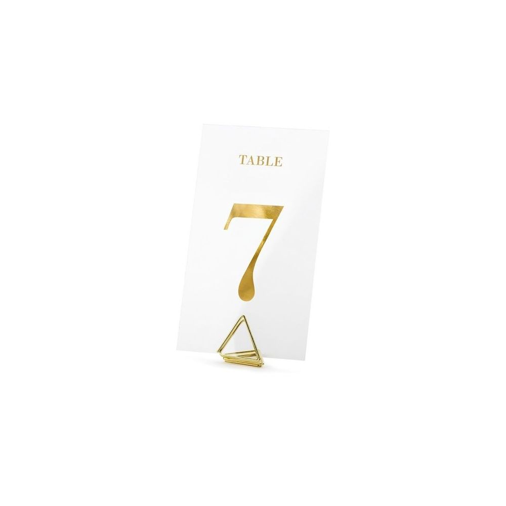 Table numbers - PartyDeco - gold, transparent, 20 pcs.