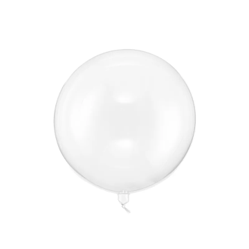 Foil balloon, round - PartyDeco - transparent, 40 cm