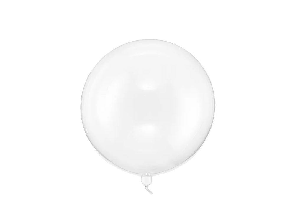 Foil balloon, round - PartyDeco - transparent, 40 cm