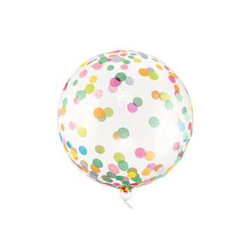 Balon foliowy Kula - PartyDeco - kolorowe kropki, 40 cm